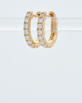 medium diamond huggie hoops