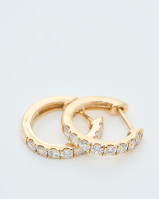 medium diamond huggie hoops