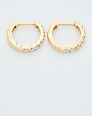 medium diamond huggie hoops