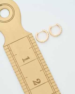 medium diamond huggie hoops