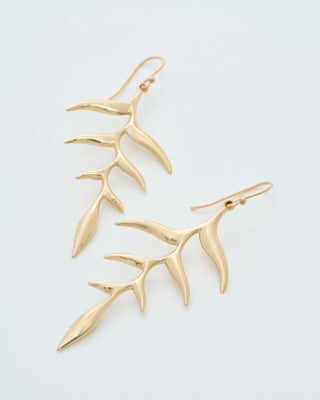 medium gold bird of paradise earrings