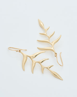 medium gold bird of paradise earrings