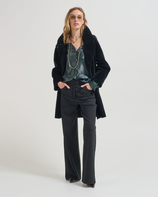 merino trench shearling coat