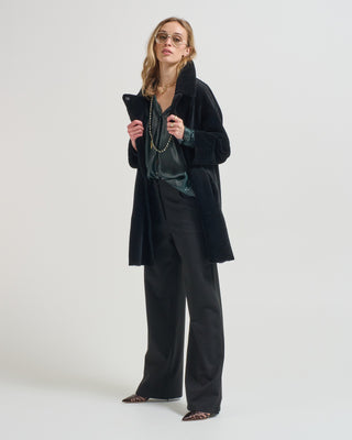 merino trench shearling coat