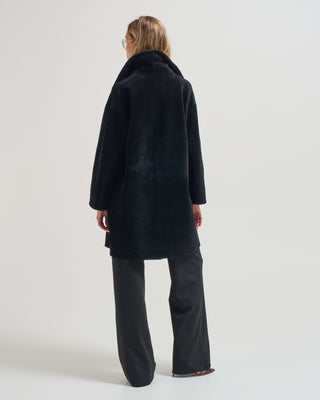 merino trench shearling coat