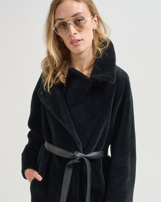 merino trench shearling coat