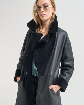 merino trench shearling coat