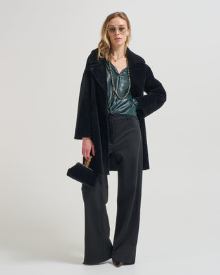 merino trench shearling coat