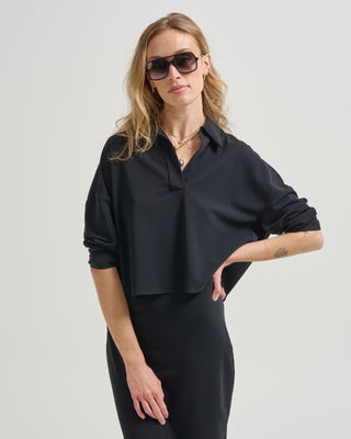 micro jersey cropped polo