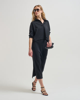 micro jersey cropped polo