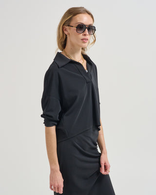 micro jersey cropped polo
