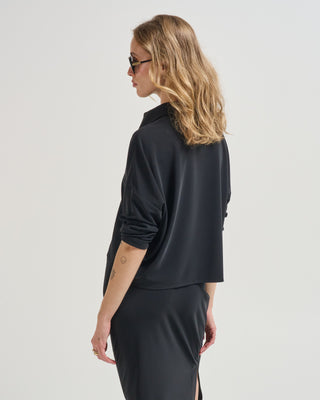 micro jersey cropped polo