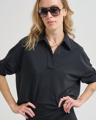 micro jersey cropped polo