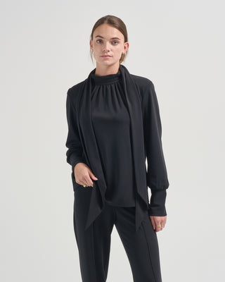 micro jersey foulard blouse
