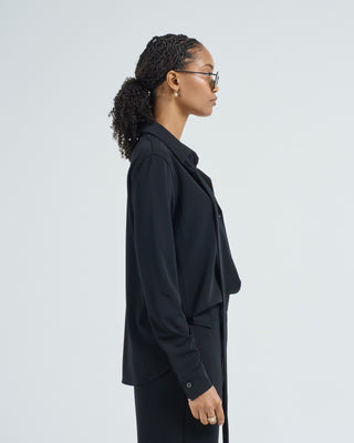 micro jersey lavailliere blouse