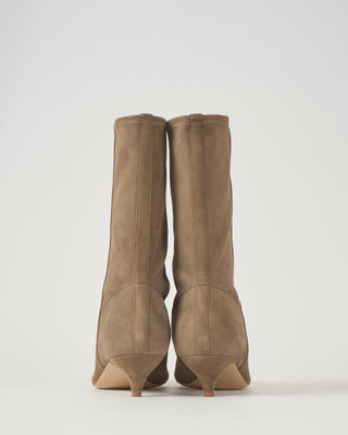 mid shaft stretch point suede boot