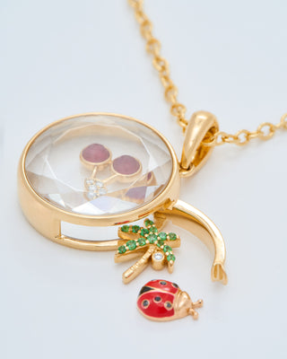 midi round rolo locket necklace set