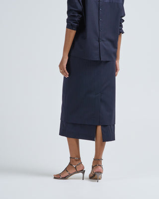 mier pinstripe convertible skirt