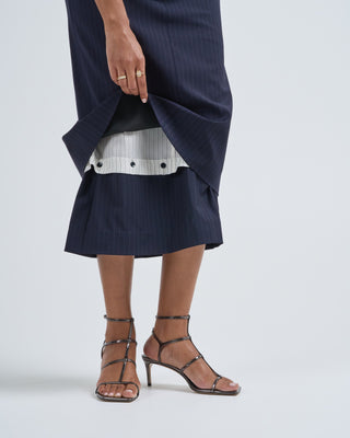 mier pinstripe convertible skirt