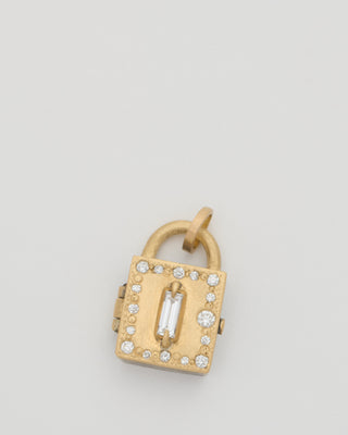 mini baguette diamond locket