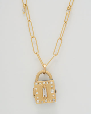 mini baguette diamond locket