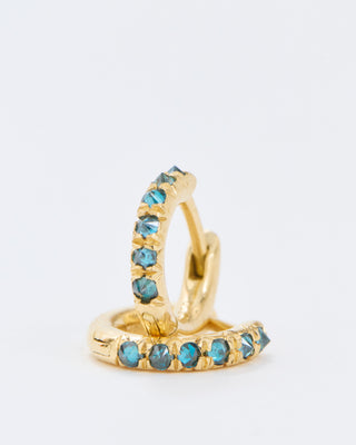 mini barbed diamond huggie hoops