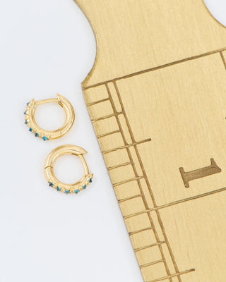 mini barbed diamond huggie hoops