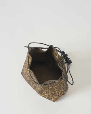 mini drawstring leather