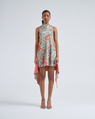 mini dress with side panels and scarf