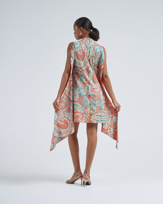 mini dress with side panels and scarf