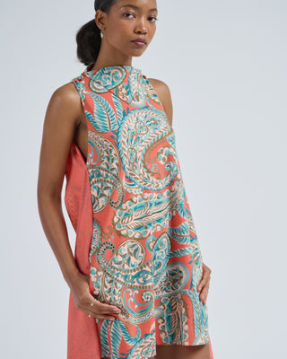 mini dress with side panels and scarf