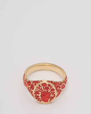 mini heart signet ring