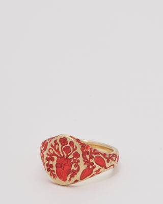 mini heart signet ring