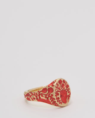 mini heart signet ring