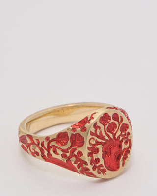 mini heart signet ring