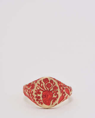 mini heart signet ring