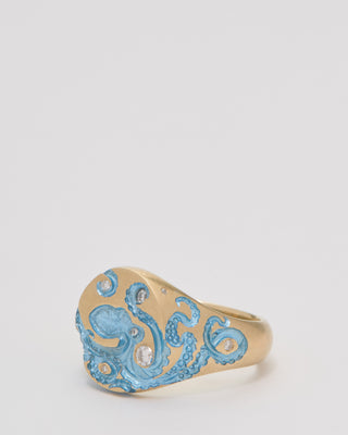 mini octopus signet ring