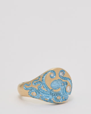 mini octopus signet ring