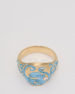 mini octopus signet ring