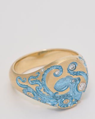 mini octopus signet ring