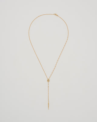 mixed link lariat necklace