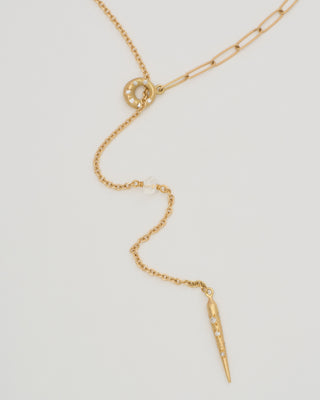 mixed link lariat necklace