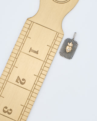 mixed metal sacred heart aura tag