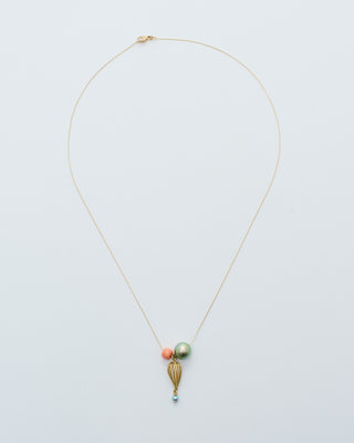 mixed pearl and coral necklace