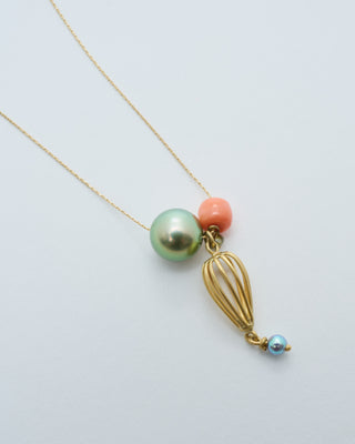 mixed pearl and coral necklace