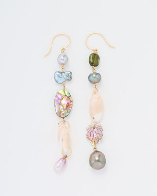 mixed pearl and stone earrings ofk