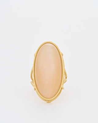 mocha moonstone cabochon ring