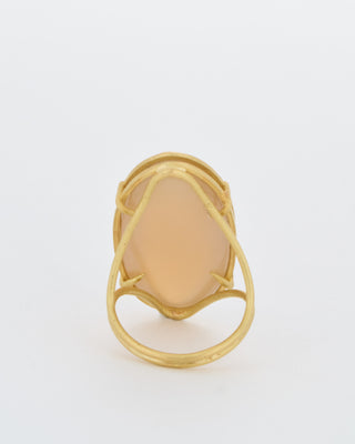 mocha moonstone cabochon ring