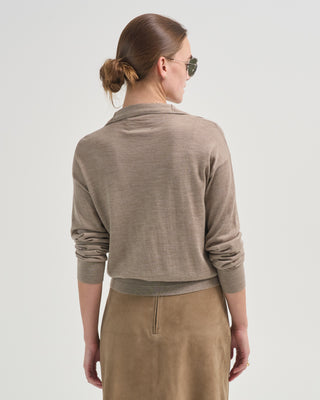 mock neck cardigan