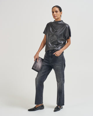 mock neck tee